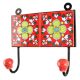 Ceramic Floral Tile Hook in Red